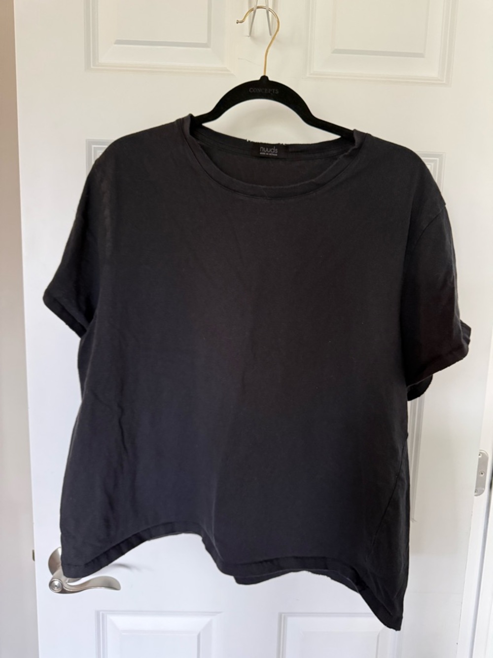nuuds Black Relaxed Boxy Tee - Short Sleeve